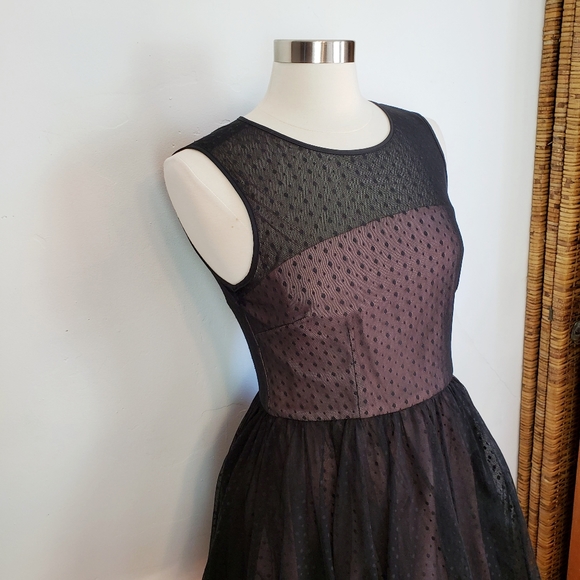 Betsey Johnson Perfect Overlay Black Swiss Dress 6 - Picture 12 of 13